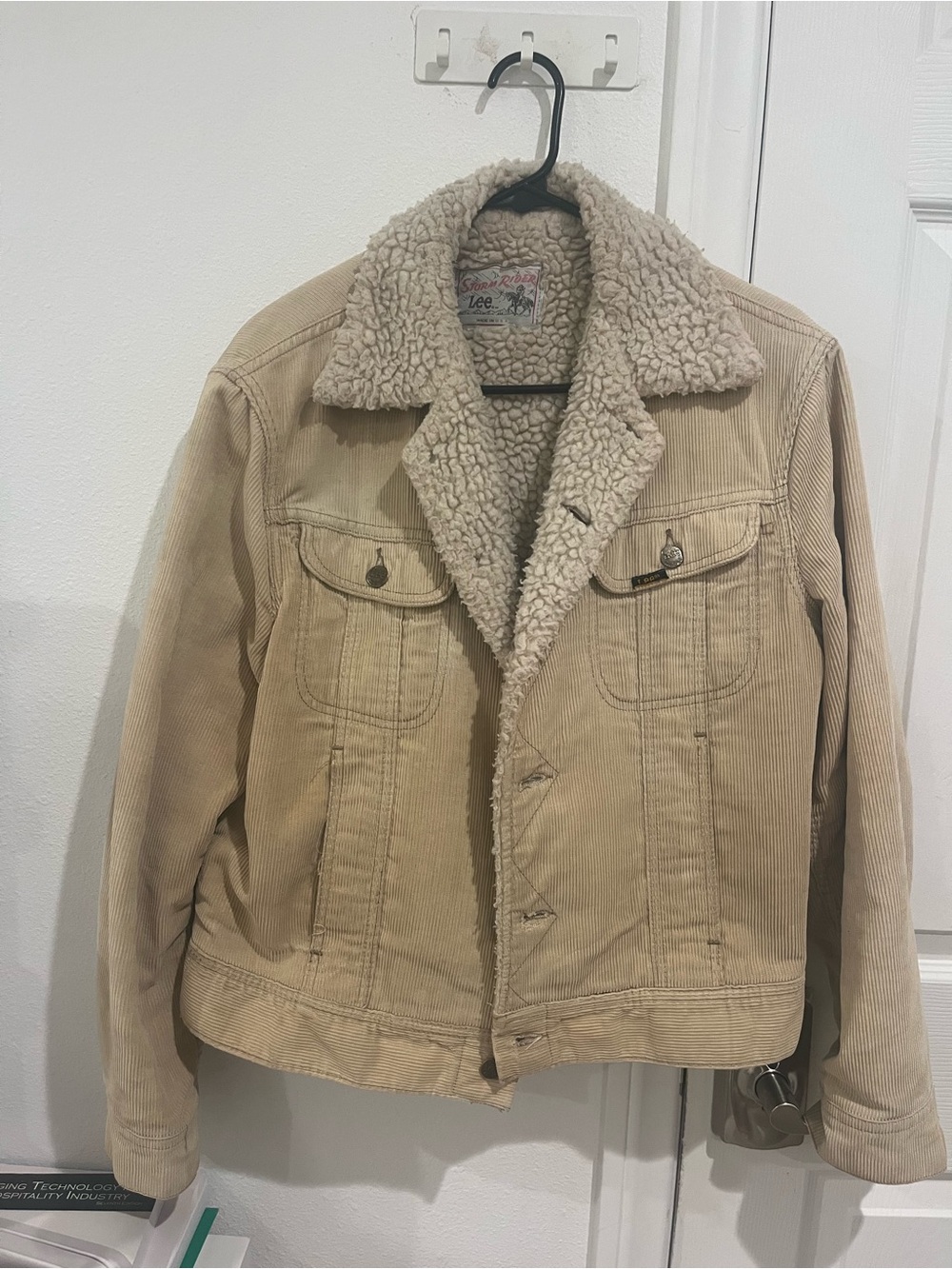 Lee Tan Corduroy Jacket with Cream Sherpa Collar